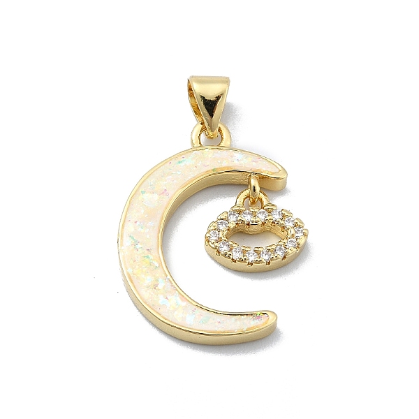 PandaHall Brass Micro Pave Clear Cubic Zirconia Pendants, with Sythetic Opal, Real 18K Gold Plated, Moon, Lip, 21.5x16.5x3mm, Hole: 4x3.5mm...
PandaHall Brass Micro Pave Clear Cubic Zirconia Pendants, with Sythetic Opal, Real 18K Gold Plated, Moon, Lip, 21.5x16.5x3mm, Hole: 4x3.5mm...