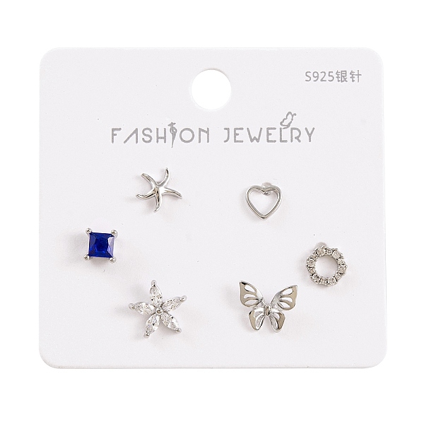 PandaHall 6 Pcs Brass Mirco Pave Clear Cubic Zirconia Ear Studs, with 925 Sterling Silver Pins, Heart & Star & Butterfly & Starfish & Ring...
PandaHall 6 Pcs Brass Mirco Pave Clear Cubic Zirconia Ear Studs, with 925 Sterling Silver Pins, Heart & Star & Butterfly & Starfish & Ring...