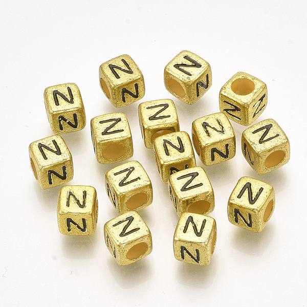 PandaHall Acrylic Beads, Horizontal Hole, Metallic Plated, Cube with Letter.N, 6x6x6mm, 2600pcs/500g Acrylic Letter N
PandaHall Acrylic Beads, Horizontal Hole, Metallic Plated, Cube with Letter.N, 6x6x6mm, 2600pcs/500g Acrylic Letter N