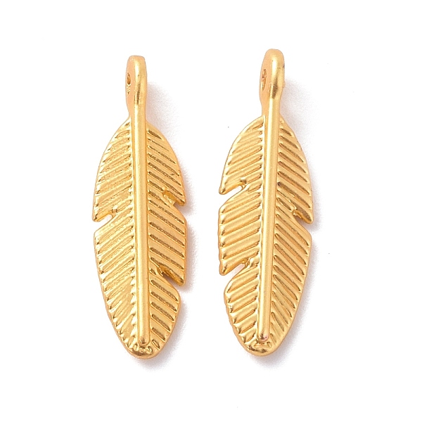PandaHall Rack Plating Alloy Pendants, Cadmium Free & Lead Free & Nickle Free, Feather Charm, Matte Gold Color, 21x6.5x2mm, Hole: 1.2mm...
PandaHall Rack Plating Alloy Pendants, Cadmium Free & Lead Free & Nickle Free, Feather Charm, Matte Gold Color, 21x6.5x2mm, Hole: 1.2mm...