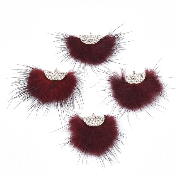 PandaHall Faux Mink Fur Tassel Pendant Decorations, with Rhinestone and Alloy Findings, Fan, Golden, Dark Red, 24~28x29~34x8mm, Hole: 1.5mm...
PandaHall Faux Mink Fur Tassel Pendant Decorations, with Rhinestone and Alloy Findings, Fan, Golden, Dark Red, 24~28x29~34x8mm, Hole: 1.5mm...