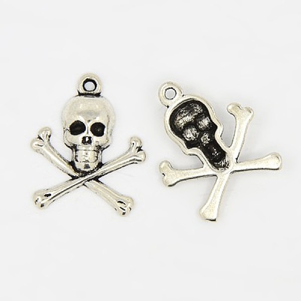 PandaHall Tibetan Style Alloy Pendants, Cadmium Free & Lead Free, Pirate Style Skull, Antique Silver, 24x21x4mm, Hole: 2mm Alloy Skull
PandaHall Tibetan Style Alloy Pendants, Cadmium Free & Lead Free, Pirate Style Skull, Antique Silver, 24x21x4mm, Hole: 2mm Alloy Skull
