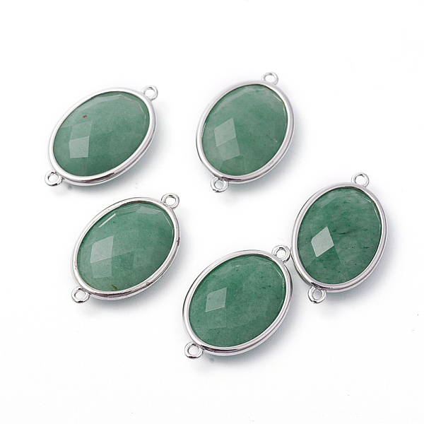 PandaHall Platinum Tone Brass Green Aventurine Links connectors, Faceted, Oval, 26.5x15x6mm, Hole: 1~2mm Green Aventurine Oval
PandaHall Platinum Tone Brass Green Aventurine Links connectors, Faceted, Oval, 26.5x15x6mm, Hole: 1~2mm Green Aventurine Oval