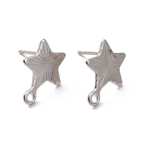 PandaHall 201 Stainless Steel Stud Earring Findings, with Horizontal Loop and 316 Stainless Steel Pin, Star, Stainless Steel Color, 13x10mm...
PandaHall 201 Stainless Steel Stud Earring Findings, with Horizontal Loop and 316 Stainless Steel Pin, Star, Stainless Steel Color, 13x10mm...