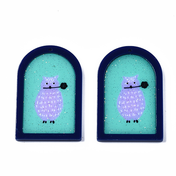 PandaHall Printed Acrylic Pendants, with Glitter Powder, Half Oval with Owl , Turquoise, 40x25.5x2.5mm, Hole: 1.5mm Acrylic Others Green
PandaHall Printed Acrylic Pendants, with Glitter Powder, Half Oval with Owl , Turquoise, 40x25.5x2.5mm, Hole: 1.5mm Acrylic Others Green