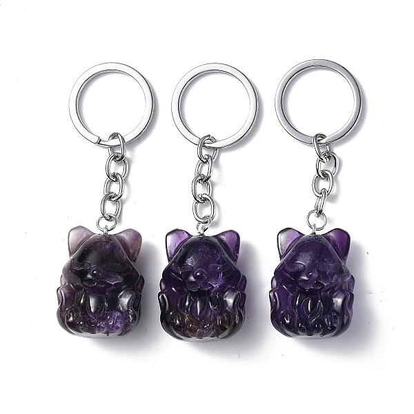 PandaHall Natural Amethyst Keychains, with Iron Keychain Clasps, Fox, 8cm Amethyst Fox
PandaHall Natural Amethyst Keychains, with Iron Keychain Clasps, Fox, 8cm Amethyst Fox