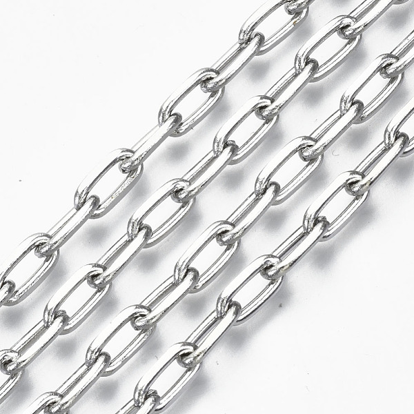PandaHall Unwelded Iron Paperclip Chains, Drawn Elongated Cable Chains, with Spool, Platinum, 9.2x4.5x1.3mm, about 32.8 Feet(10m)/roll Iron
PandaHall Unwelded Iron Paperclip Chains, Drawn Elongated Cable Chains, with Spool, Platinum, 9.2x4.5x1.3mm, about 32.8 Feet(10m)/roll Iron