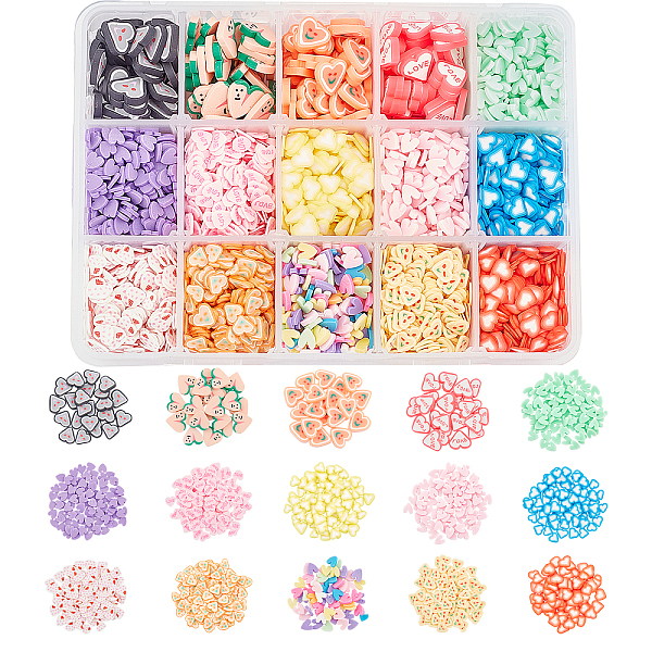 PandaHall Handmade Polymer Clay Cabochons, Fashion Nail Art Decoration Accessories, Heart, Mixed Color, 9~10g/color, 15 colors, 135~150g/box..., Multicolor
PandaHall Handmade Polymer Clay Cabochons, Fashion Nail Art Decoration Accessories, Heart, Mixed Color, 9~10g/color, 15 colors, 135~150g/box..., Multicolor