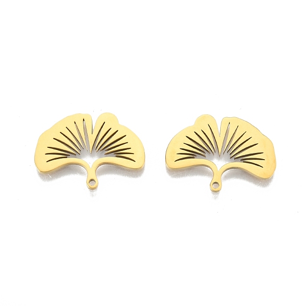 PandaHall Ion Plating(IP) 201 Stainless Steel Pendants, Ginkgo Leaf, Real 18K Gold Plated, 18x25x1.5mm, Hole: 1.4mm 201 Stainless Steel Leaf
PandaHall Ion Plating(IP) 201 Stainless Steel Pendants, Ginkgo Leaf, Real 18K Gold Plated, 18x25x1.5mm, Hole: 1.4mm 201 Stainless Steel Leaf