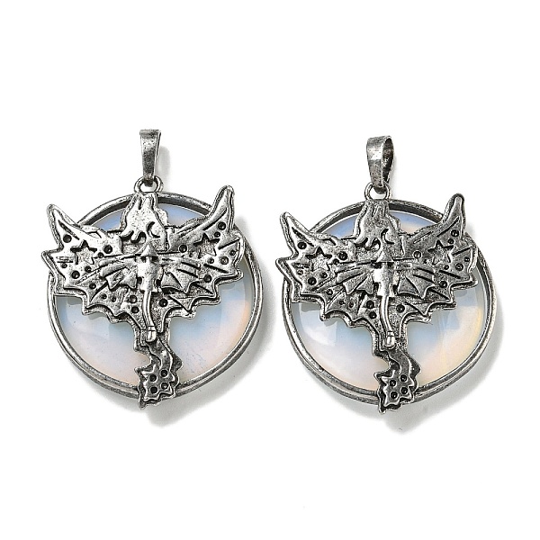 PandaHall Opalite Flat Round Pendants, Rack Plating Brass Dragon Charms, Antique Silver, Cadmium Free & Lead Free, 38x32x7mm, Hole: 8x5mm...
PandaHall Opalite Flat Round Pendants, Rack Plating Brass Dragon Charms, Antique Silver, Cadmium Free & Lead Free, 38x32x7mm, Hole: 8x5mm...