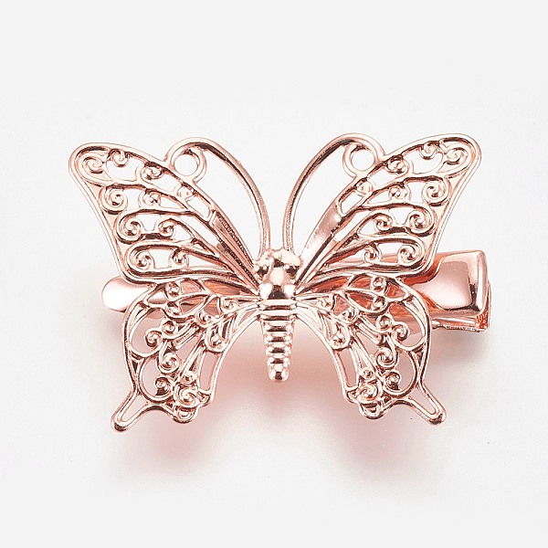 PandaHall Rack Plating Hair Accessories Iron Alligator Hair Clip Findings, with Brass Filigree Cabochon Bezel Settings, Butterfly, Rose Gold...
PandaHall Rack Plating Hair Accessories Iron Alligator Hair Clip Findings, with Brass Filigree Cabochon Bezel Settings, Butterfly, Rose Gold...