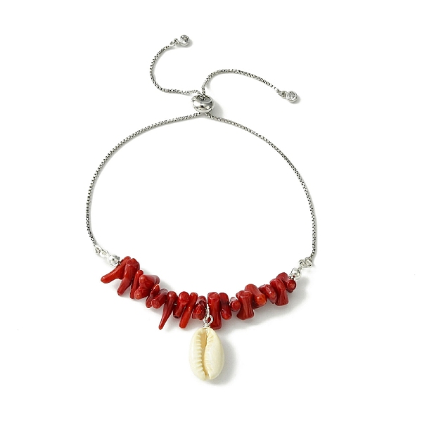 PandaHall Natural Shell Charms Slider Bracelet, Synthetic Coral Chips Beaded Bracelet with Brass Chains, 12-5/8 inch(32cm) Synthetic Coral...
PandaHall Natural Shell Charms Slider Bracelet, Synthetic Coral Chips Beaded Bracelet with Brass Chains, 12-5/8 inch(32cm) Synthetic Coral...