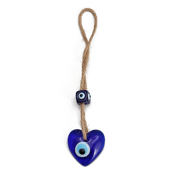 PandaHall Handmade Lampwork Blue Evil Eye Hanging Ornaments, Jute Rope for Home Car Decorations, Heart, 160mm Lampwork Heart
PandaHall Handmade Lampwork Blue Evil Eye Hanging Ornaments, Jute Rope for Home Car Decorations, Heart, 160mm Lampwork Heart