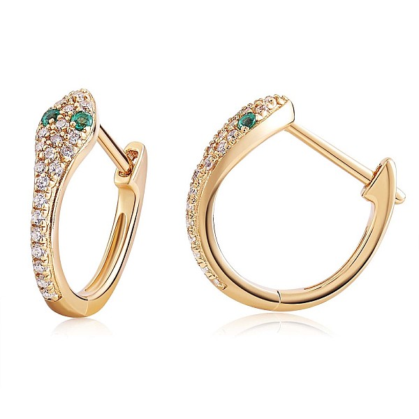 PandaHall 925 Sterling Silver Snake Hoop Earrings with Cubic Zirconia for Women, Real 18K Gold Plated, 14.5x14.5x4mm, Pin: 0.8mm Cubic...
PandaHall 925 Sterling Silver Snake Hoop Earrings with Cubic Zirconia for Women, Real 18K Gold Plated, 14.5x14.5x4mm, Pin: 0.8mm Cubic...