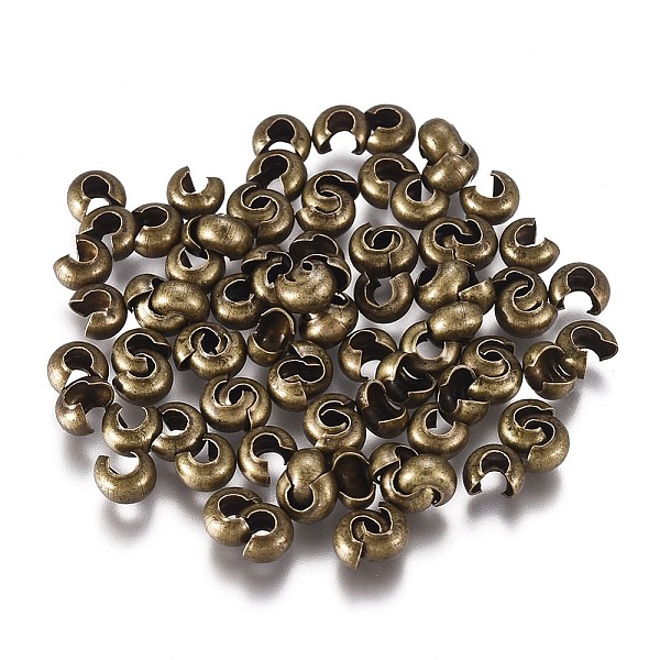 PandaHall Brass Crimp Beads Covers, Antique Bronze, 4x3.5x2.5mm, Hole: 1mm, about 100pcs/bag Brass
PandaHall Brass Crimp Beads Covers, Antique Bronze, 4x3.5x2.5mm, Hole: 1mm, about 100pcs/bag Brass