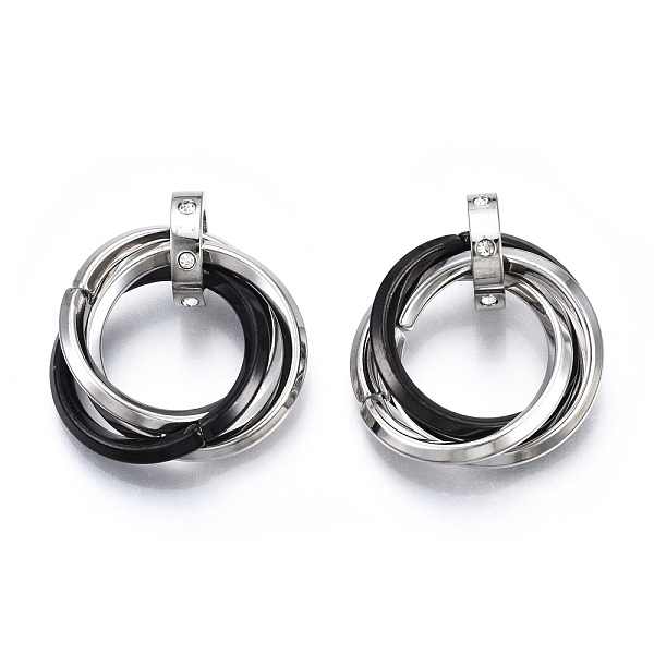 PandaHall Ion Plating(IP) 201 Stainless Steel Interlocking Ring Pendants, with Crystal Rhinestone, Electrophoresis Black & Stainless Steel...
PandaHall Ion Plating(IP) 201 Stainless Steel Interlocking Ring Pendants, with Crystal Rhinestone, Electrophoresis Black & Stainless Steel...