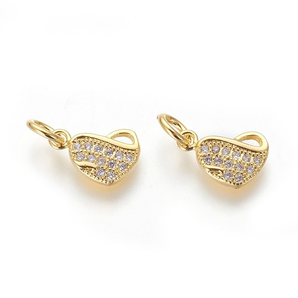 PandaHall Brass Micro Pave Cubic Zirconia Charms, Lead Free & Cadmium Free, Clear, Heart, Golden, 10.5x7.5x1.5mm, Hole: 3mm Brass+Cubic...
PandaHall Brass Micro Pave Cubic Zirconia Charms, Lead Free & Cadmium Free, Clear, Heart, Golden, 10.5x7.5x1.5mm, Hole: 3mm Brass+Cubic...