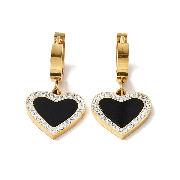 PandaHall Resin Heart Dangle Hoop Earrings with Crystal Rhinestone, Ion Plating(IP) 304 Stainless Steel Jewelry for Women, Golden, Black...
PandaHall Resin Heart Dangle Hoop Earrings with Crystal Rhinestone, Ion Plating(IP) 304 Stainless Steel Jewelry for Women, Golden, Black...
