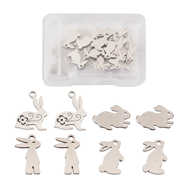 PandaHall 32Pcs 4 Styles 304 Stainless Steel Bunny Pendants, Rabbit, Easter Bunny, Stainless Steel Color, 8pcs/style 304 Stainless Steel...
PandaHall 32Pcs 4 Styles 304 Stainless Steel Bunny Pendants, Rabbit, Easter Bunny, Stainless Steel Color, 8pcs/style 304 Stainless Steel...