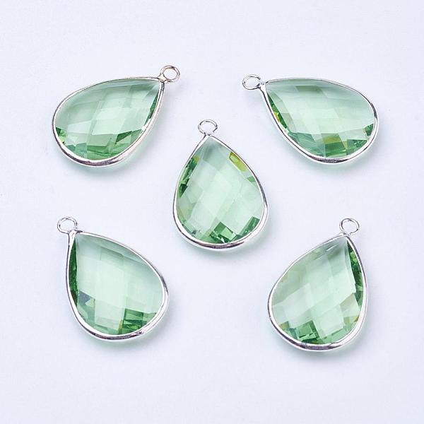 PandaHall Silver Color Plated Brass Glass Teardrop Pendants, Faceted, Light Green, 18x10x5mm, Hole: 2mm Brass+Glass Teardrop Green
PandaHall Silver Color Plated Brass Glass Teardrop Pendants, Faceted, Light Green, 18x10x5mm, Hole: 2mm Brass+Glass Teardrop Green