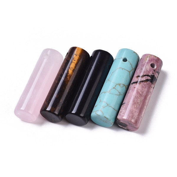 PandaHall Natural & Synthetic Mixed Stone Pendants, Column, 34~36x10~10.5mm, Hole: 2mm Mixed Stone Column
PandaHall Natural & Synthetic Mixed Stone Pendants, Column, 34~36x10~10.5mm, Hole: 2mm Mixed Stone Column