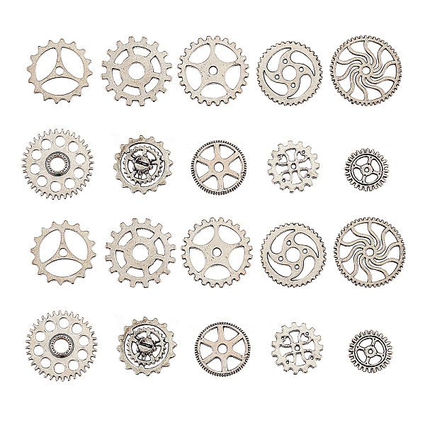 PandaHall 100Pcs 10 Styles Steampunk Theme Tibetan Style Alloy Gear Cog Pendants, Lead Free & Cadmium Free, Antique Silver, 25x1mm, Hole...
PandaHall 100Pcs 10 Styles Steampunk Theme Tibetan Style Alloy Gear Cog Pendants, Lead Free & Cadmium Free, Antique Silver, 25x1mm, Hole...