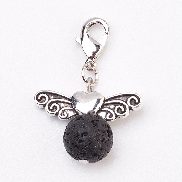 PandaHall Natural Lava Rock Pendants, with Tibetan Style Beads and Brass Lobster Claw Clasps, 34mm Lava Rock Round Black
PandaHall Natural Lava Rock Pendants, with Tibetan Style Beads and Brass Lobster Claw Clasps, 34mm Lava Rock Round Black