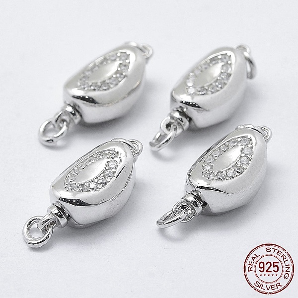 PandaHall Rhodium Plated 925 Sterling Silver Cubic Zirconia Box Clasps, with 925 Stamp, Oval, Platinum, 15.5x7.5x6mm, Hole: 2mm Sterling...
PandaHall Rhodium Plated 925 Sterling Silver Cubic Zirconia Box Clasps, with 925 Stamp, Oval, Platinum, 15.5x7.5x6mm, Hole: 2mm Sterling...