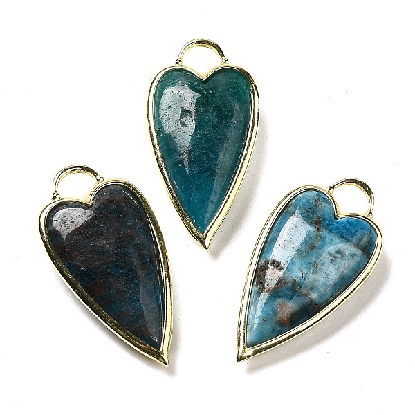 PandaHall Natural Apatite Pendants, Rack Plating Brass Heart Charms, Golden, 38x19x7.3~7.8mm, Hole: 4.7x6.5mm Apatite Heart
PandaHall Natural Apatite Pendants, Rack Plating Brass Heart Charms, Golden, 38x19x7.3~7.8mm, Hole: 4.7x6.5mm Apatite Heart