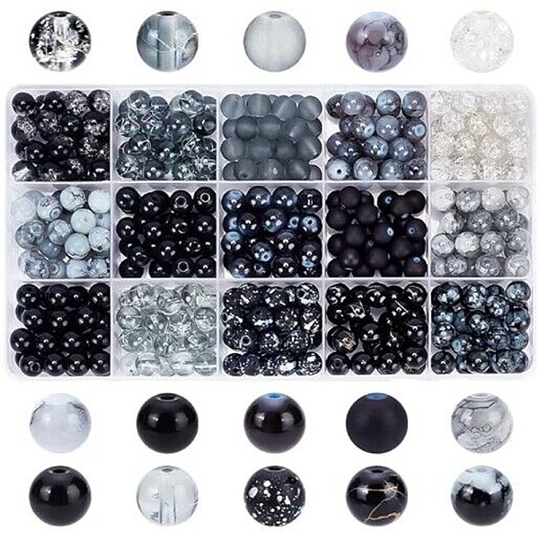 PandaHall arricraft 375 Pcs 15 Styles 8mm Black Glass Round Beads, Mixed Color Gemstone Beads Loose Ball Spacer Beads Spray Glass Beads..., Multicolor
PandaHall arricraft 375 Pcs 15 Styles 8mm Black Glass Round Beads, Mixed Color Gemstone Beads Loose Ball Spacer Beads Spray Glass Beads..., Multicolor