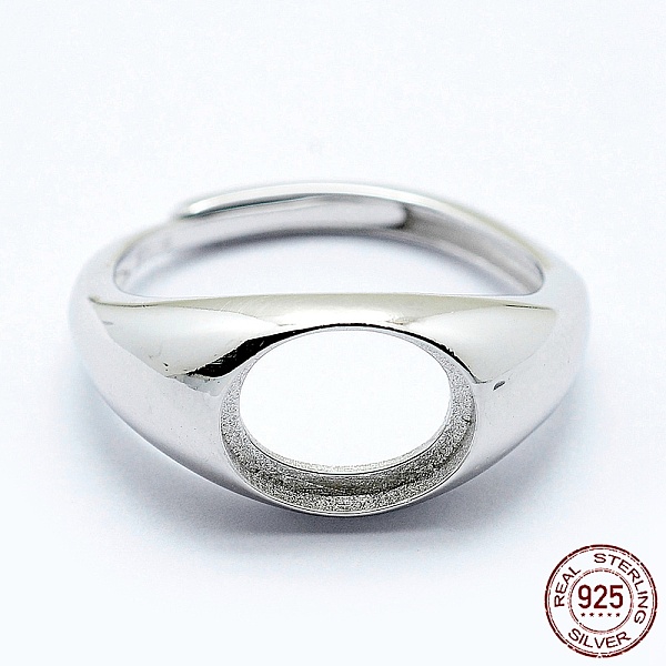 PandaHall Rhodium Plated 925 Sterling Silver Finger Ring Components, Adjustable, Oval, Platinum, Size 8 (18mm), 2mm wide, Tray: 10x8mm...
PandaHall Rhodium Plated 925 Sterling Silver Finger Ring Components, Adjustable, Oval, Platinum, Size 8 (18mm), 2mm wide, Tray: 10x8mm...