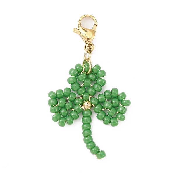 PandaHall Clover Glass Beaded Pendant Decorations, with 304 Stainless Steel Lobster Claw Clasps, Medium Sea Green, 43mm Glass Clover
PandaHall Clover Glass Beaded Pendant Decorations, with 304 Stainless Steel Lobster Claw Clasps, Medium Sea Green, 43mm Glass Clover