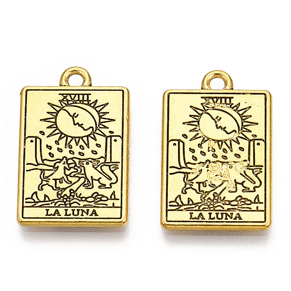 PandaHall Rack Plating Alloy Pendants, Cadmium Free & Nickel Free & Lead Free, Tarot Charms, Antique Golden, The Moon XVIII, 23.5x14.5x1.5mm...
PandaHall Rack Plating Alloy Pendants, Cadmium Free & Nickel Free & Lead Free, Tarot Charms, Antique Golden, The Moon XVIII, 23.5x14.5x1.5mm...