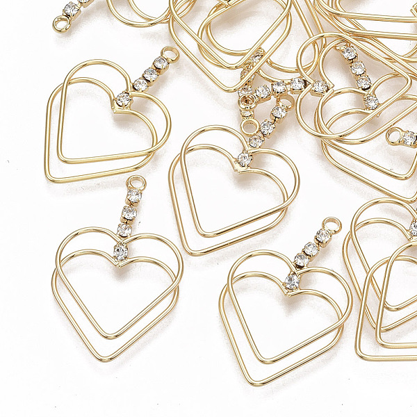 PandaHall Brass Pendants, with Crystal Rhinestone, Nickel Free, Hollow, Heart, Real 18K Gold Plated, 29x18x2.5mm, Hole: 1.8mm...
PandaHall Brass Pendants, with Crystal Rhinestone, Nickel Free, Hollow, Heart, Real 18K Gold Plated, 29x18x2.5mm, Hole: 1.8mm...