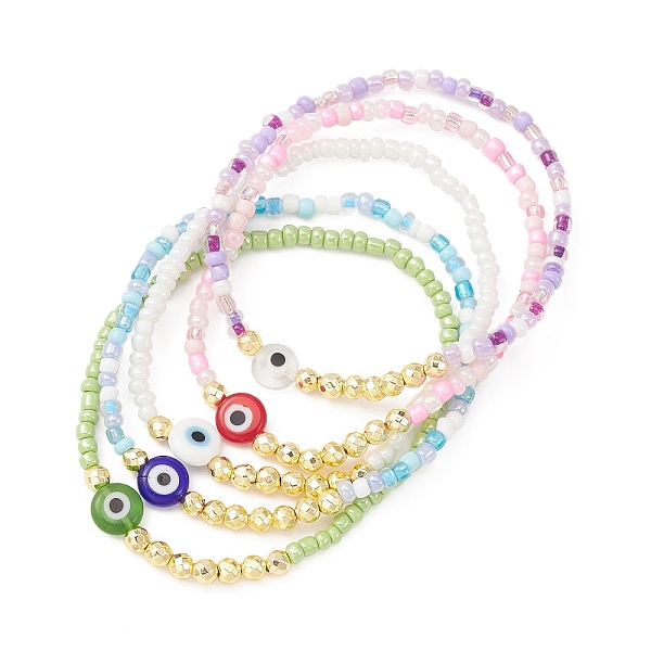PandaHall Glass Seed & Evil Eye Lampwork & Synthetic Hematite Beaded Stretch Bracelet, Mixed Color, Inner Diameter: 2-1/8 inch(5.5cm)..., Multicolor
PandaHall Glass Seed & Evil Eye Lampwork & Synthetic Hematite Beaded Stretch Bracelet, Mixed Color, Inner Diameter: 2-1/8 inch(5.5cm)..., Multicolor