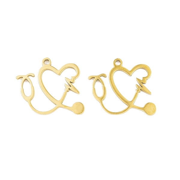 PandaHall 5Pcs 201 Stainless Steel Pendants, Laser Cut, Heart Stethoscope Charm, Real 18K Gold Plated, 14x15x1mm, Hole: 1.2mm 201 Stainless...
PandaHall 5Pcs 201 Stainless Steel Pendants, Laser Cut, Heart Stethoscope Charm, Real 18K Gold Plated, 14x15x1mm, Hole: 1.2mm 201 Stainless...
