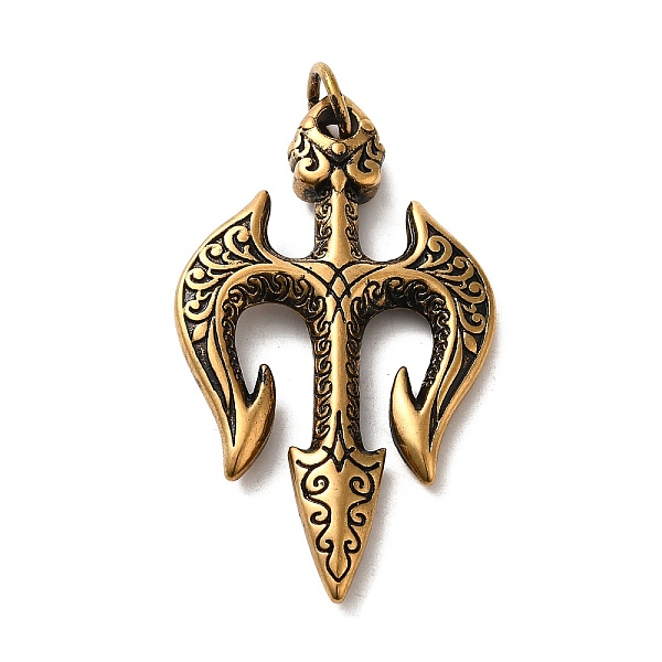 PandaHall 304 Stainless Steel Big Pendants, with Jump Ring, Three Teeth Fork Charm, Antique Golden, 64x35x5.5mm, Hole: 7mm 304 Stainless...
PandaHall 304 Stainless Steel Big Pendants, with Jump Ring, Three Teeth Fork Charm, Antique Golden, 64x35x5.5mm, Hole: 7mm 304 Stainless...