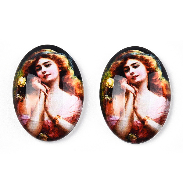PandaHall Glass Cabochons, with European Style Pattern, Oval, Pearl Pink, 25x18x6mm Glass Oval
PandaHall Glass Cabochons, with European Style Pattern, Oval, Pearl Pink, 25x18x6mm Glass Oval