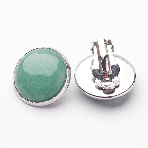 PandaHall Natural Green Aventurine Brass Clip-on Earrings, Flat Round, Platinum, 14~15x12~13mm Green Aventurine Green
PandaHall Natural Green Aventurine Brass Clip-on Earrings, Flat Round, Platinum, 14~15x12~13mm Green Aventurine Green