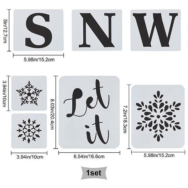 PandaHall GORGECRAFT 7PCS 1 Set Let It Snow Stencils Reusable Porch Sign Large Christmas Snowflake Stencil for Painting on Wood Kit Craft..., Black
PandaHall GORGECRAFT 7PCS 1 Set Let It Snow Stencils Reusable Porch Sign Large Christmas Snowflake Stencil for Painting on Wood Kit Craft..., Black