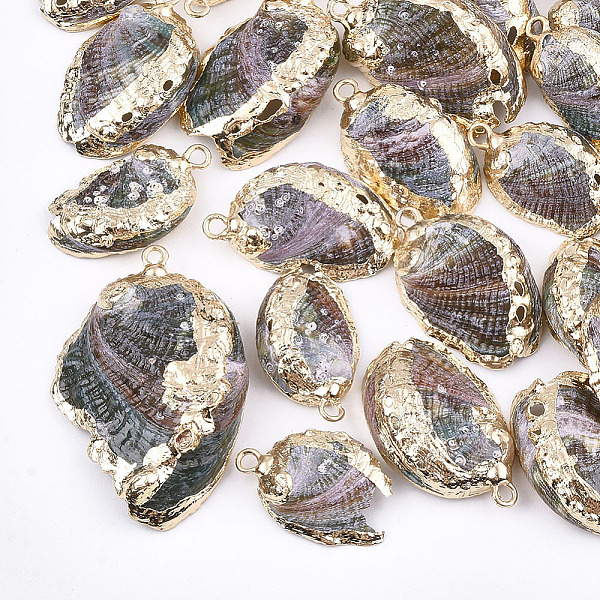 PandaHall Electroplate Sea Shell Pendants, with Iron Findings, Light Gold, Colorful, 20~35x14~24x4~7mm, Hole: 2mm Other Sea Shell Shell...
PandaHall Electroplate Sea Shell Pendants, with Iron Findings, Light Gold, Colorful, 20~35x14~24x4~7mm, Hole: 2mm Other Sea Shell Shell...