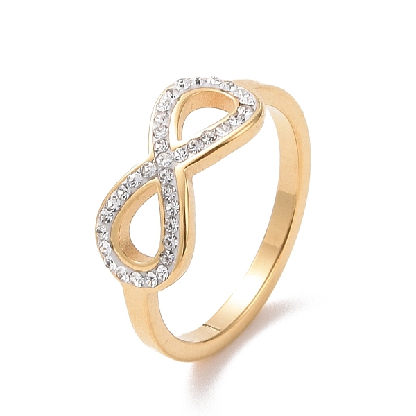 PandaHall Crystal Rhinestone Infinity Finger Ring, Ion Plating(IP) 304 Stainless Steel Jewelry for Women, Golden, US Size 6~9(16.5~18.9mm)..., Clear
PandaHall Crystal Rhinestone Infinity Finger Ring, Ion Plating(IP) 304 Stainless Steel Jewelry for Women, Golden, US Size 6~9(16.5~18.9mm)..., Clear