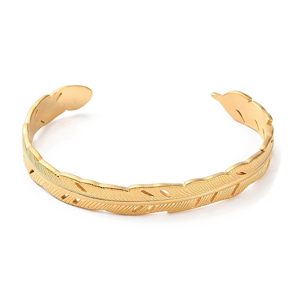 PandaHall 304 Stainless Steel Feather Shape Cuff Bangles, Golden, Inner Diameter: 2-1/2 inch(6.4cm) 304 Stainless Steel Feather
PandaHall 304 Stainless Steel Feather Shape Cuff Bangles, Golden, Inner Diameter: 2-1/2 inch(6.4cm) 304 Stainless Steel Feather
