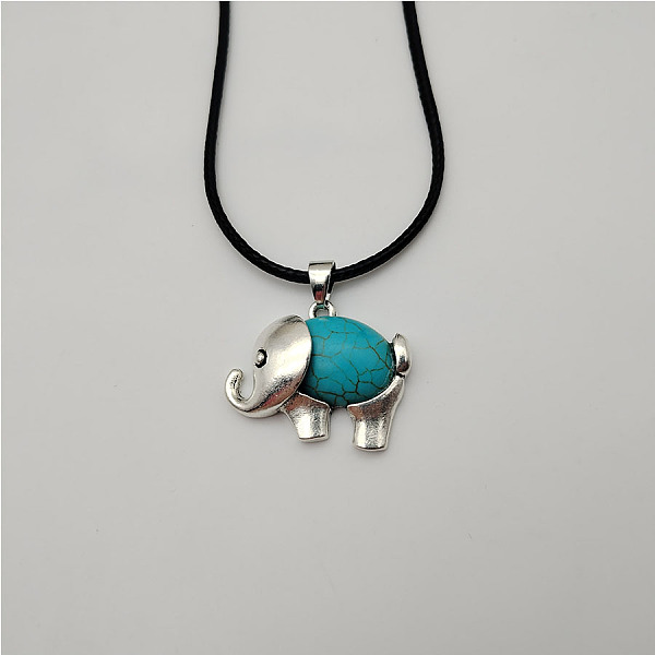 PandaHall Synthetic Turquoise Elephant Pendant Necklace, Turquoise Synthetic Turquoise Elephant Green
PandaHall Synthetic Turquoise Elephant Pendant Necklace, Turquoise Synthetic Turquoise Elephant Green