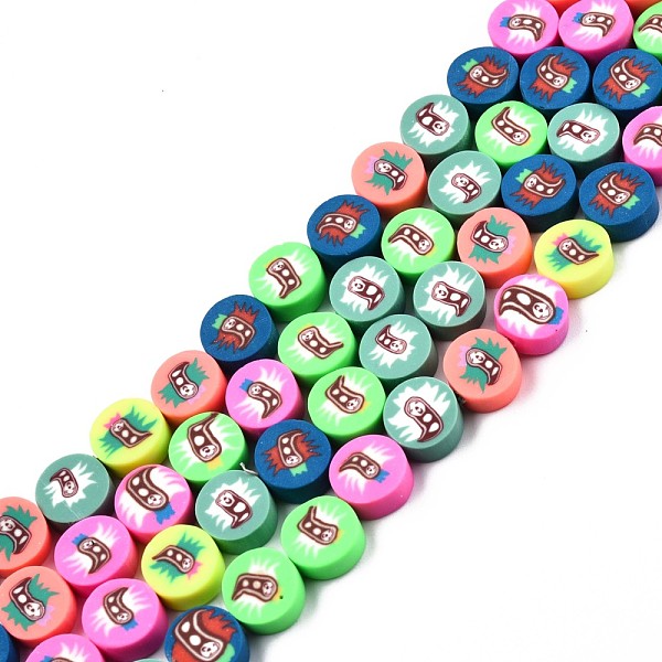 PandaHall Handmade Polymer Clay Beads Strands, Flat Round with Ghost, Colorful, 9.5x4.5mm, Hole: 1.2mm, about 40pcs/strand, 14.65 inch~14.84...
PandaHall Handmade Polymer Clay Beads Strands, Flat Round with Ghost, Colorful, 9.5x4.5mm, Hole: 1.2mm, about 40pcs/strand, 14.65 inch~14.84...