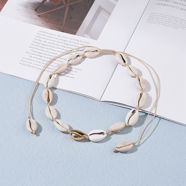 PandaHall Natural Cowrie Shell Beads Beaded Necklaces, with Braided Nylon Thread, Pale Goldenrod, Inner Diameter: 4.06~8.46 inch...
PandaHall Natural Cowrie Shell Beads Beaded Necklaces, with Braided Nylon Thread, Pale Goldenrod, Inner Diameter: 4.06~8.46 inch...