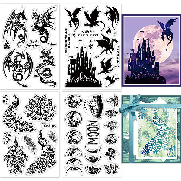 PandaHall GLOBLELAND 4 Sheets Dragon Peacock Clear Stamps for Card Making Silicone Clear Stamp Seals Transparent Stamps for DIY Scrapbooking...
PandaHall GLOBLELAND 4 Sheets Dragon Peacock Clear Stamps for Card Making Silicone Clear Stamp Seals Transparent Stamps for DIY Scrapbooking...
