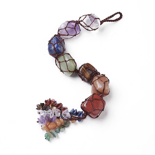 PandaHall Chakra Jewelry, Mixed Stone Car Hanging Decorations, with Nylon Cord, 270mm Mixed Stone Nuggets
PandaHall Chakra Jewelry, Mixed Stone Car Hanging Decorations, with Nylon Cord, 270mm Mixed Stone Nuggets