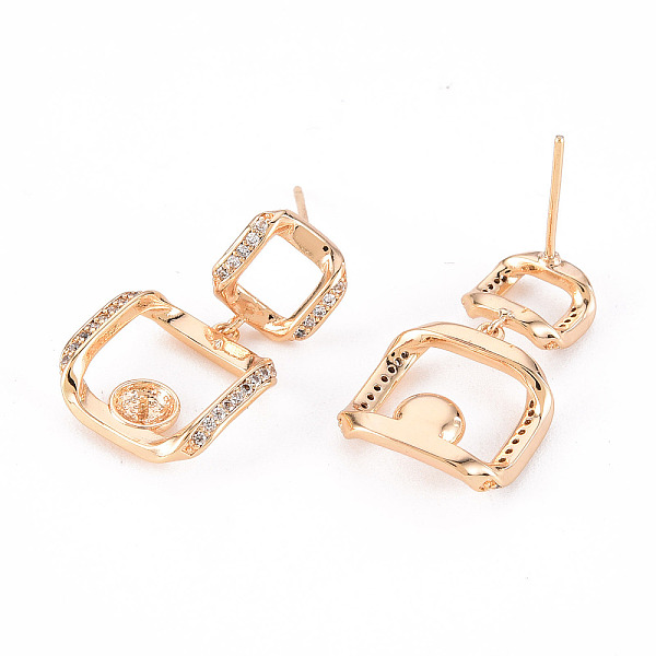 PandaHall Brass Micro Pave Clear Cubic Zirconia Stud Earrings Findings, for Half Drilled Bead, Nickel Free, Rectangle, Real 18K Gold Plated...
PandaHall Brass Micro Pave Clear Cubic Zirconia Stud Earrings Findings, for Half Drilled Bead, Nickel Free, Rectangle, Real 18K Gold Plated...