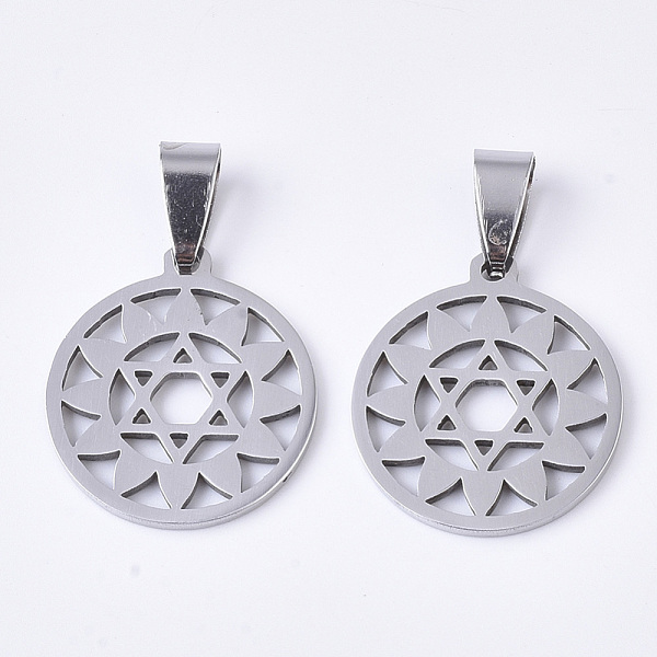 PandaHall Chakra Theme 201 Stainless Steel Pendants, with Random Size Snap on Bails, Anahata, Stainless Steel Color, 23x20x1.5mm, Hole...
PandaHall Chakra Theme 201 Stainless Steel Pendants, with Random Size Snap on Bails, Anahata, Stainless Steel Color, 23x20x1.5mm, Hole...